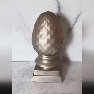 Vintage silver tone artichoke finial/ bookend